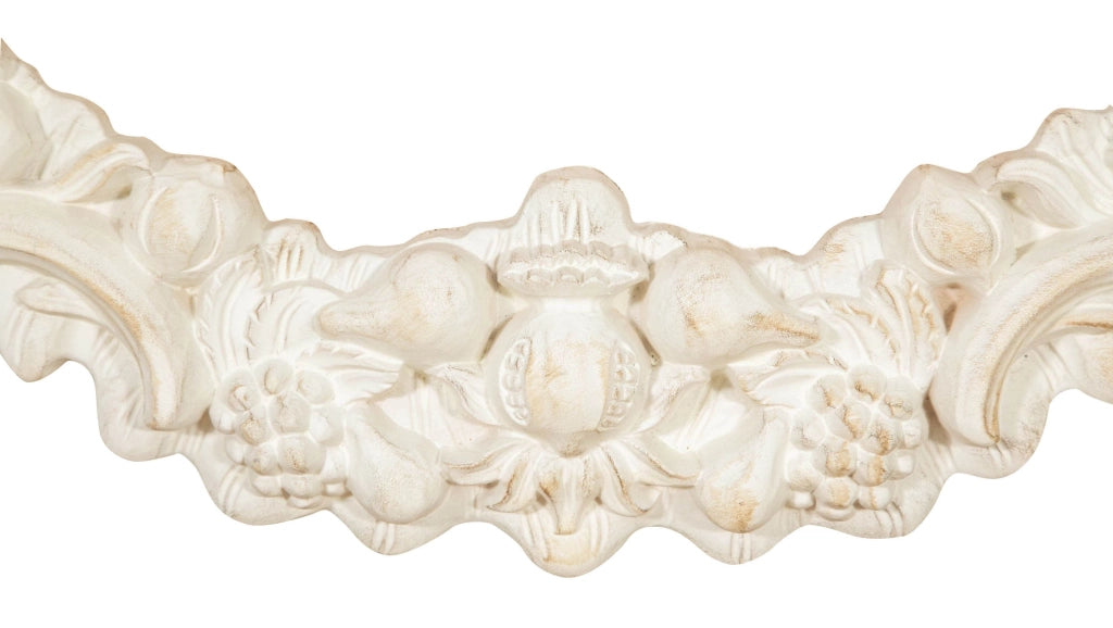 Biscottini SOPRAPORTA IN LEGNO FINITURA BIANCO ANTICATO MADE IN ITALY Fregio realizzato