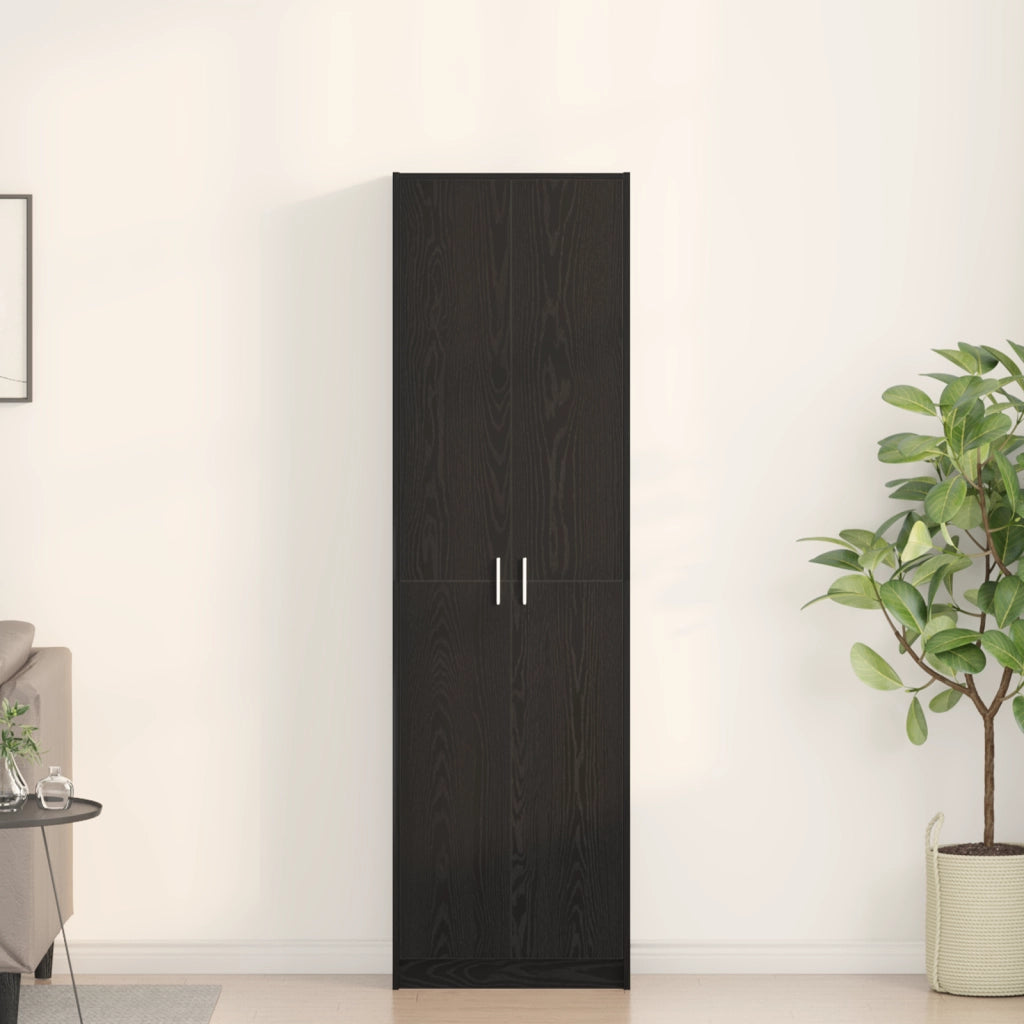 guardaroba rovere nero 55x25x189 cm legno ingegnerizzato