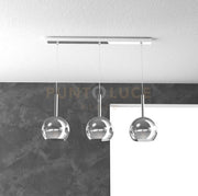 SOSP. CROMO RETTANGOLARE 3 LUCI VETRI TUTTI PICCOLO CROMO 1155CR-S3 RP-CR