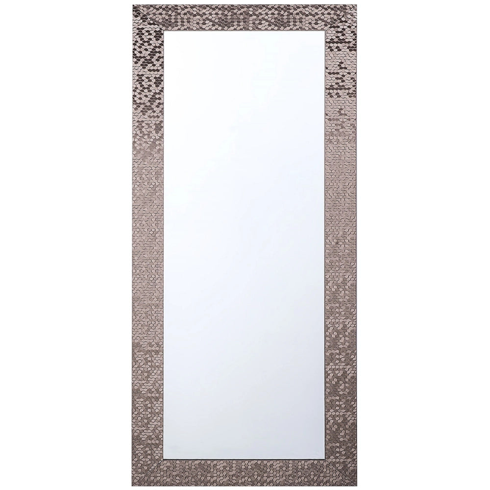 Specchio da Parete Marrone 50 x 130 cm Verticale Soggiorno Camera da Letto Comò Finitura Gesso