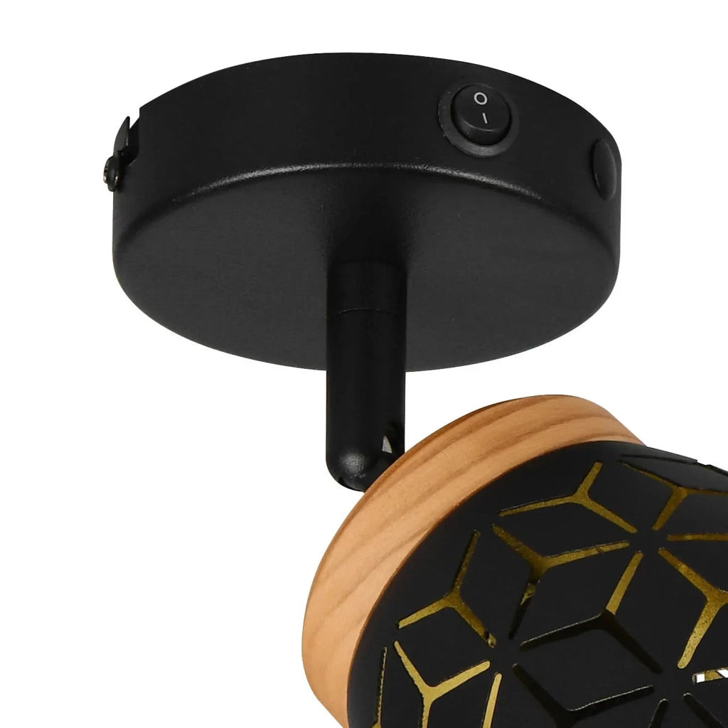 LÚZETE - APPLIQUE DA PARETE 1 LUCE METALLO NERO E14 BIRKITA