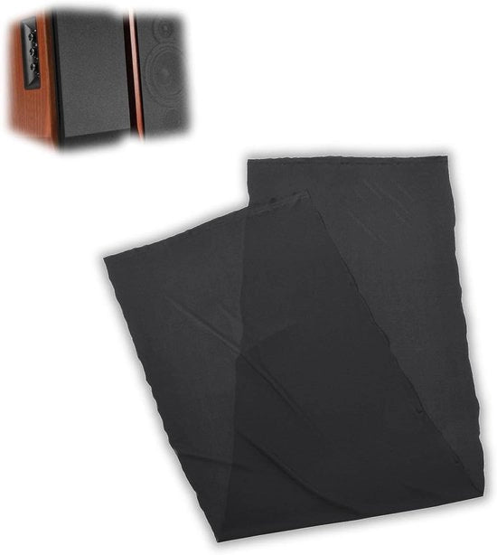 Tela di protezione per diffusori 1,7m x 0,5m per grandi diffusori di palco - Tela di protezione in poliestere nero con griglia per diffusori
