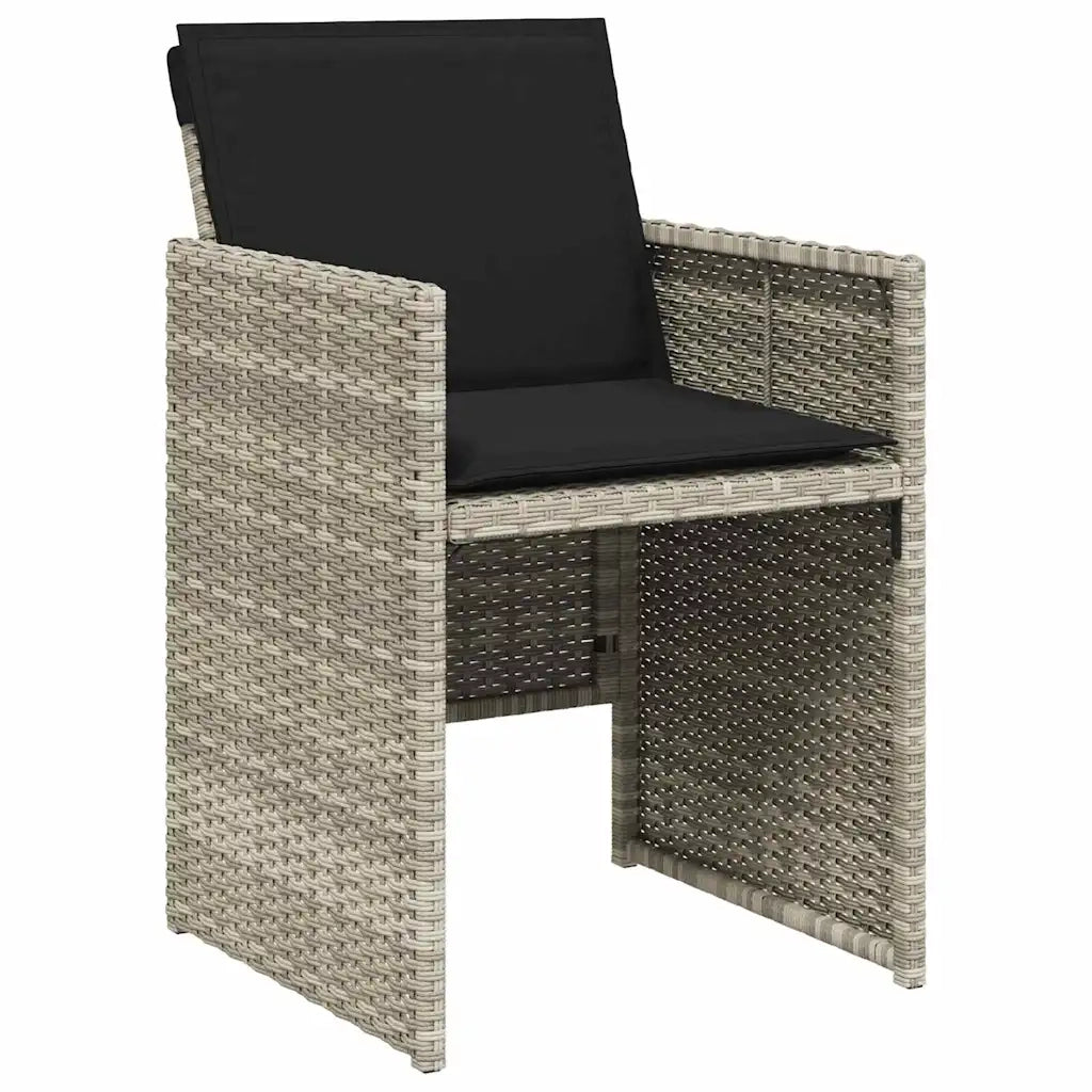 Set da Pranzo per Giardino 5 pcs Grigio chiaro polyrattan