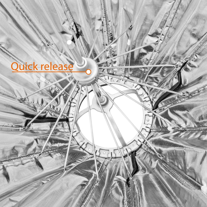 Studio Line Beauty Dish Softbox QA105 - Beauty Dish light shaper, Ø 105 cm, profondità 46 cm, pieghevole, con griglia, diffusore interno ed esterno, per flash da studio Speedlite, 22456