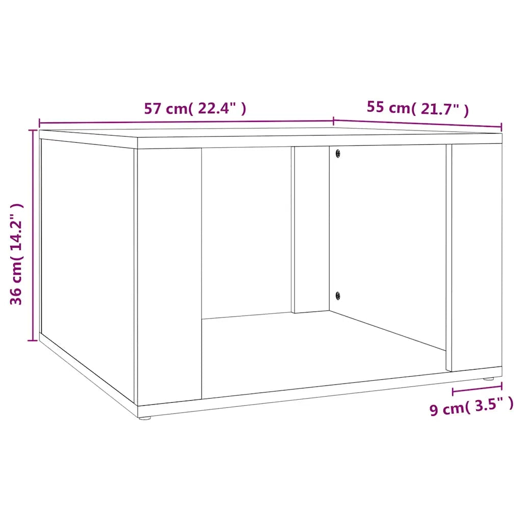Comodino-Tavolino da notte Grigio Cemento 57x55x36 cm in Legno Multistrato