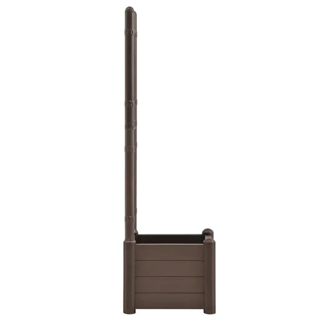 Fioriera da Giardino con Graticcio-Vaso da Esterno-Fioriera con Griglia 43x43x142 cm PP Mocca