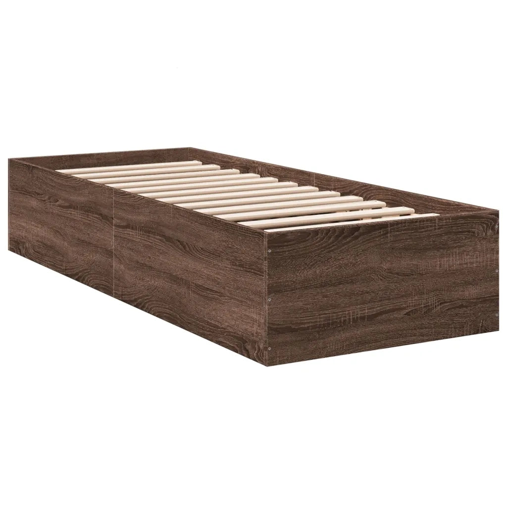 Giroletto-Struttura Letto Rovere Marrone 90x200 cm in Legno Multistrato 413544