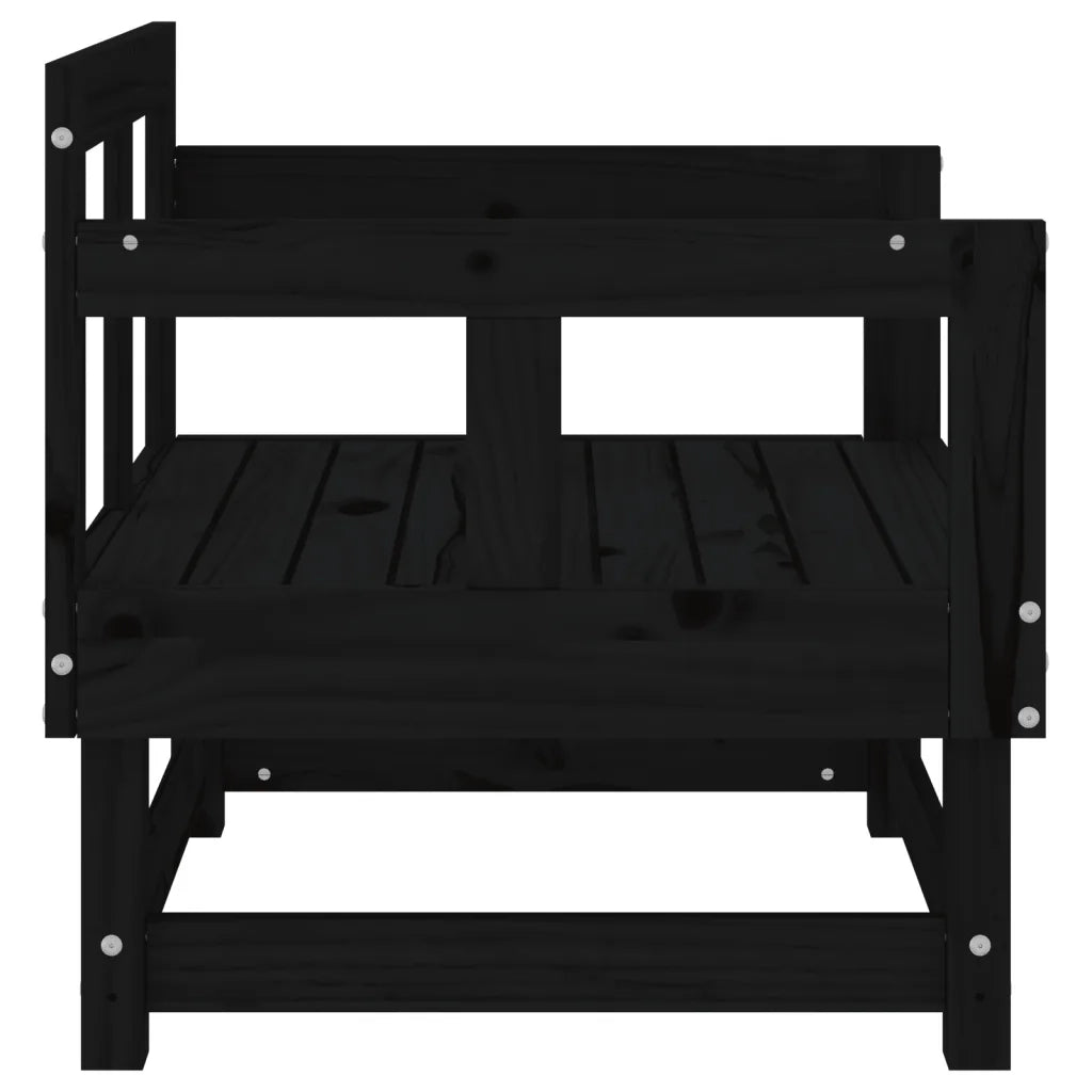 Sedia da patio-Sedie da Giardino 2 pz Nere in Legno Massello di Pino 231446