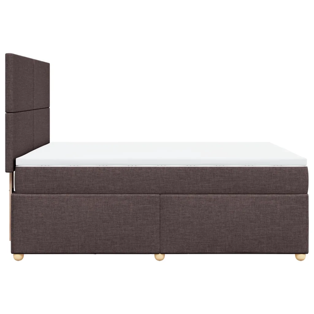 Giroletto a Molle con Materasso Marrone Scuro 160x200cm Tessuto