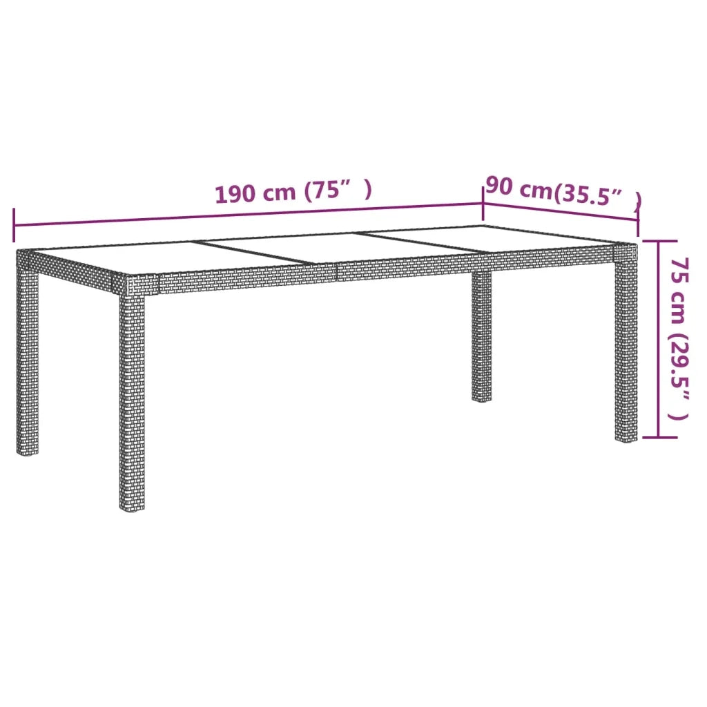 Set da Giardino 7 pz con Cuscini in Polyrattan Nero e Grigio 3094937