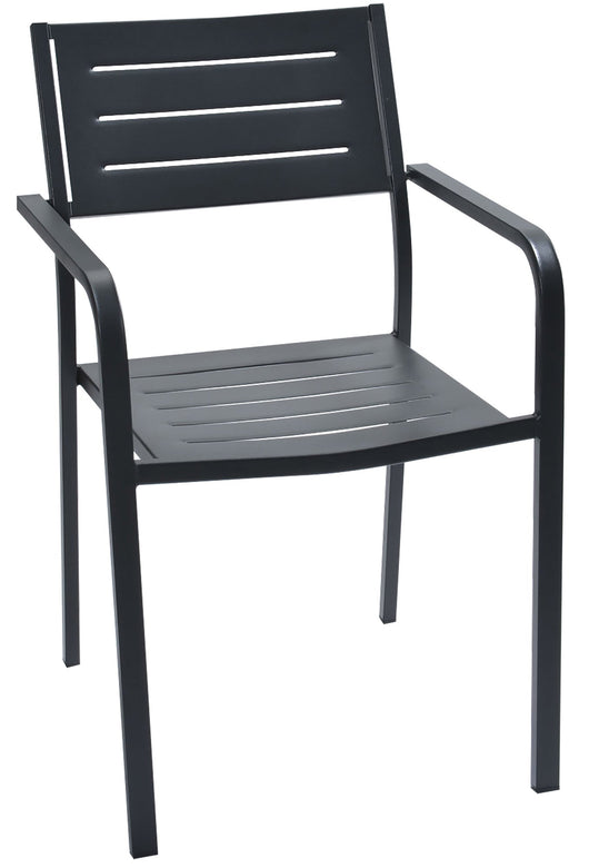 Set 4 Sedie da Giardino 54x58x84 cm in Acciaio con Braccioli RD Italia Dorio Antracite