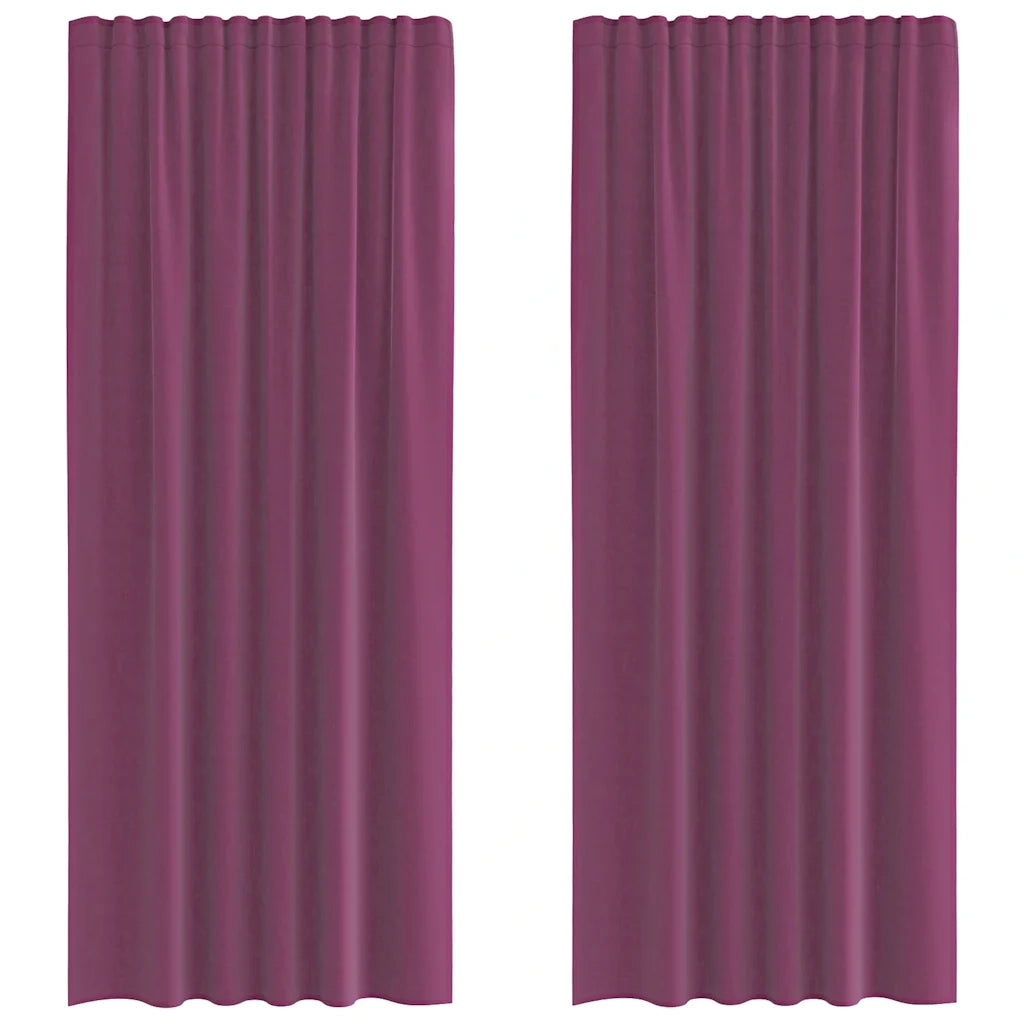 Tende in Voile con Tasche per Aste 2 pz Viola 4102203