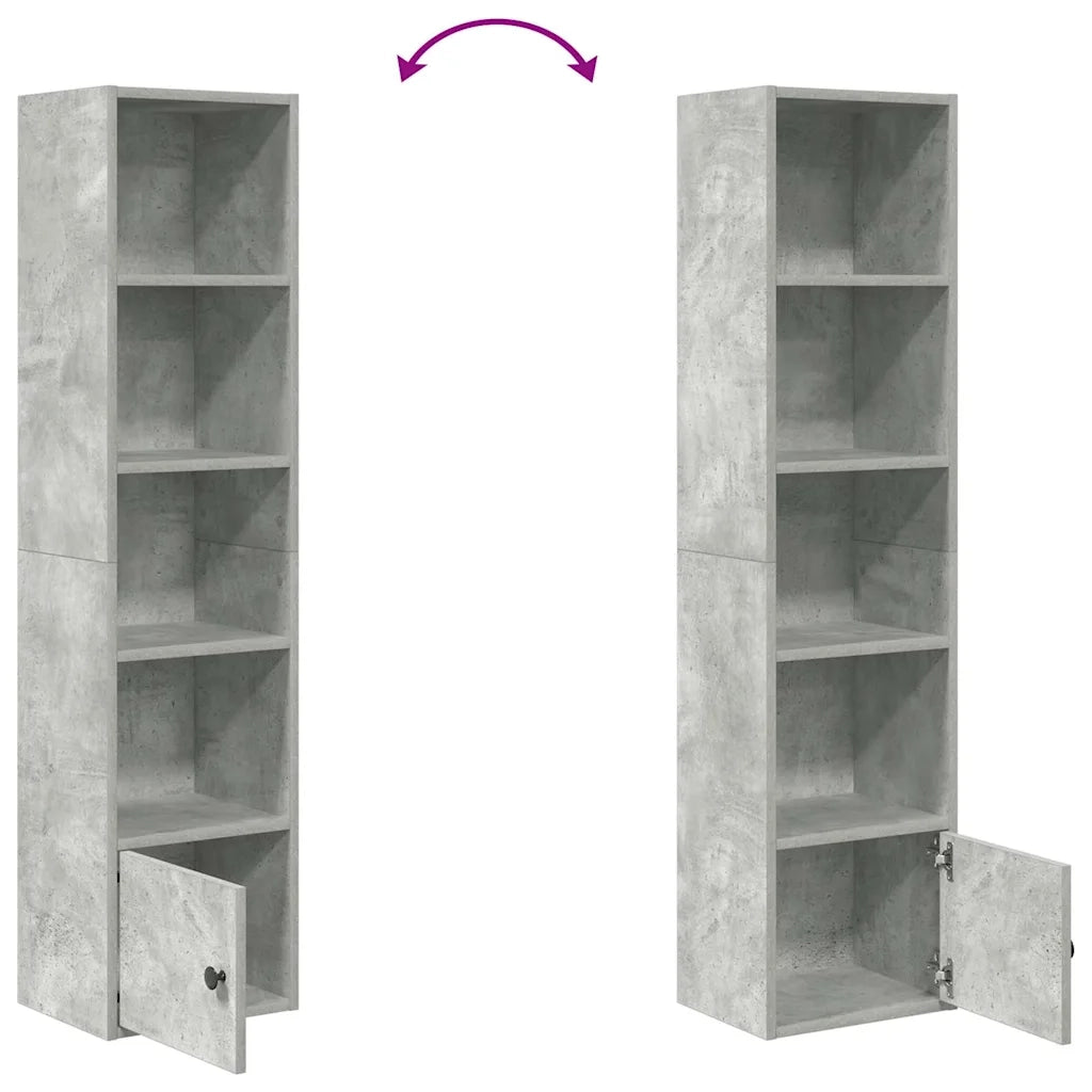 Libreria Grigio Cemento 31x24x127 cm in Legno Multistrato 860349