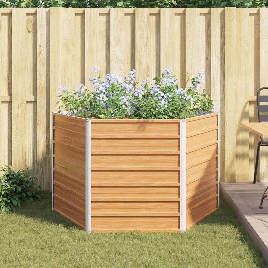 Fioriere | Cassetta per fiori | Letto rialzato da giardino Marrone Chiaro 129 x 129 x 77 cm
