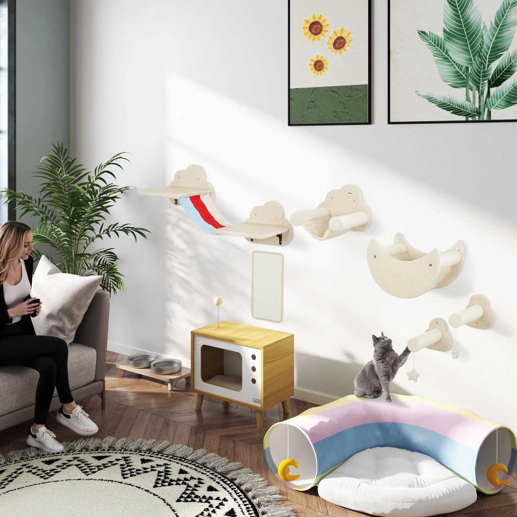 Gioco per Gatti con Piattaforme e Tiragraffi ¨C zephmum ¨C Beige
