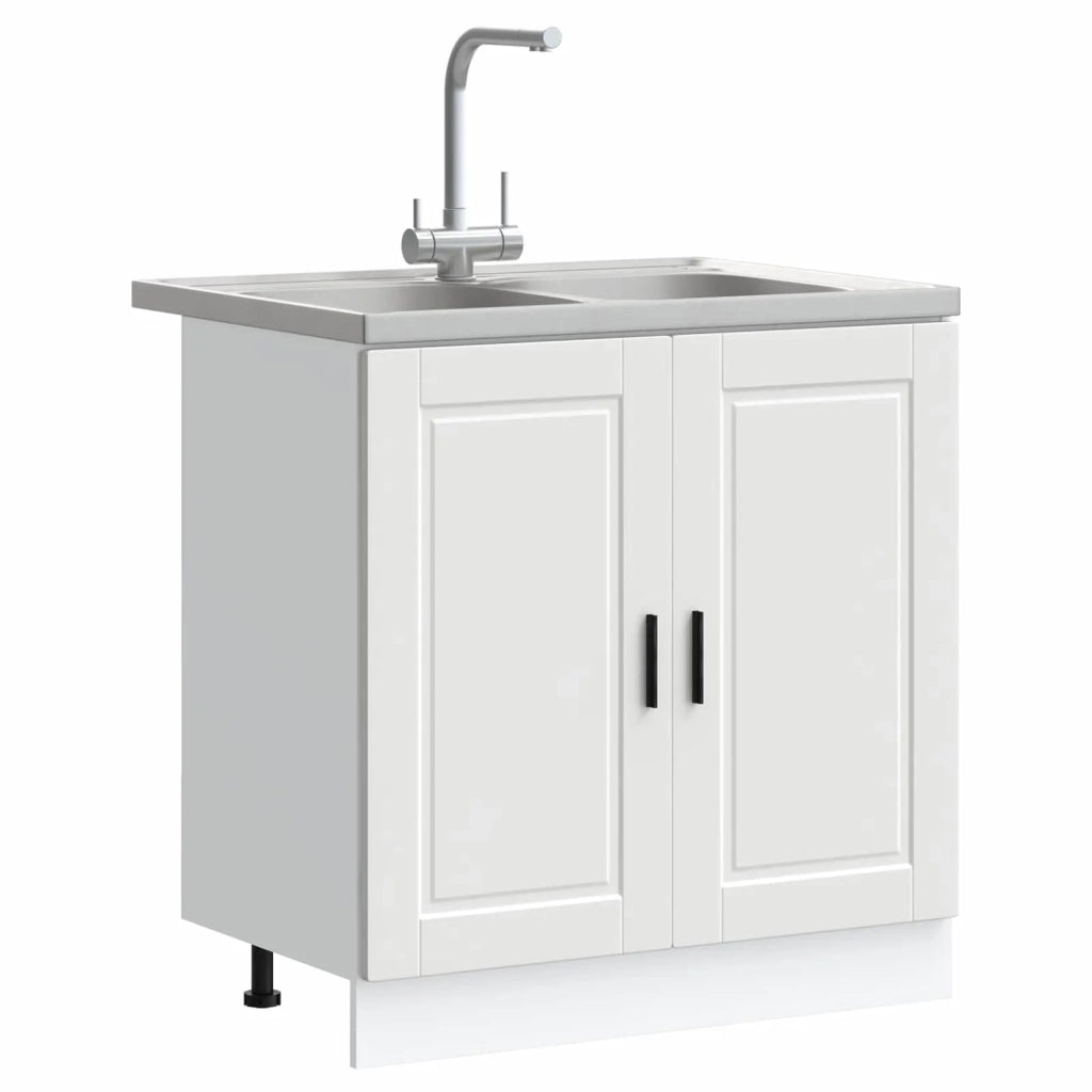 Mobiletto per lavabo Porto 2 pz Bianco 80 x 46 x 81,5 cm 3315021