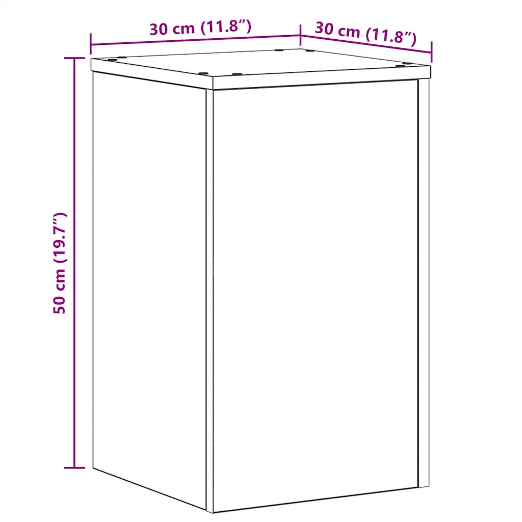 Supporto per piante 2 pcs Rovere Nero 30 x 30 x 50 cm 869231