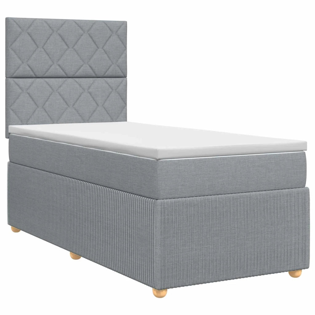 Letto box spring con materasso Grigio Chiaro 80 x 200 cm 3454270
