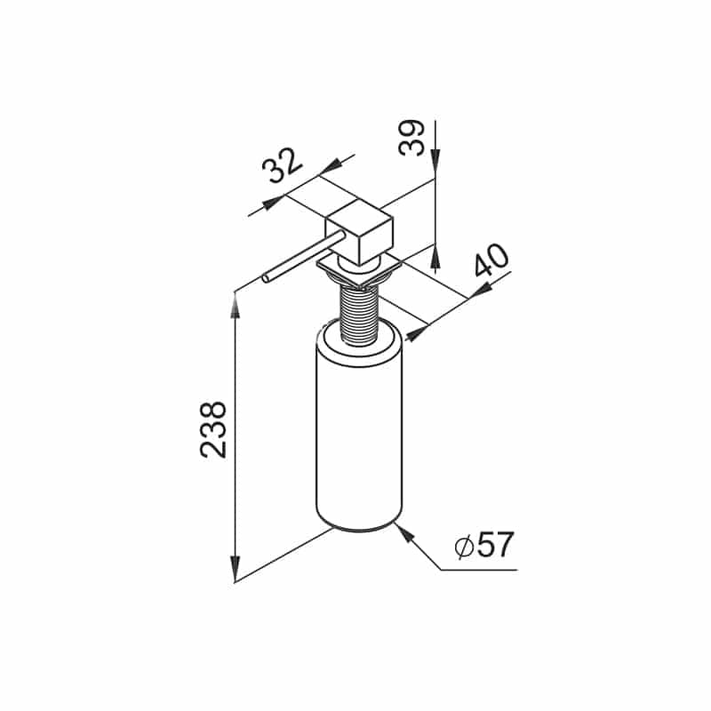 Dispenser sapone quadrato Elleci Element Cromato - ADI02301