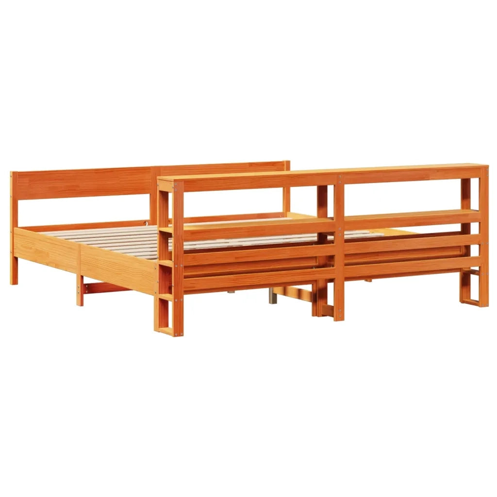 vidaXL Letto senza Materasso Marrone Cera 200x200 cm in Legno di Pino