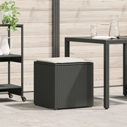 Scatola di Stoccaggio per Esterni Nero e Panna Rattan, Poliestere