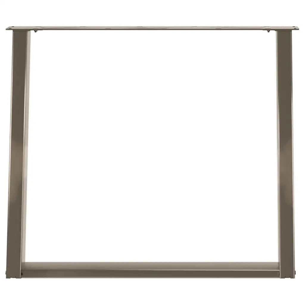 Gambe per tavolo da pranzo a forma di U 2 pz in acciaio naturale 100x(72-73) cm