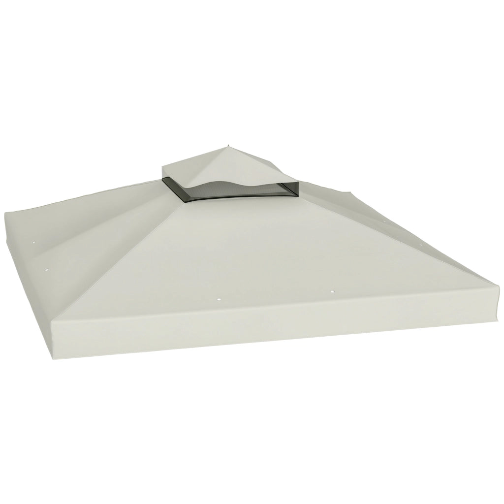 Gazebo da Giardino 3x3m Copertura 2 Livelli in Poliestere Grigio Chiaro ¨C zephmum ¨C UPF30+