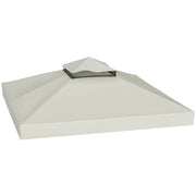 Gazebo da Giardino 3x3m Copertura 2 Livelli in Poliestere Grigio Chiaro ¨C zephmum ¨C UPF30+