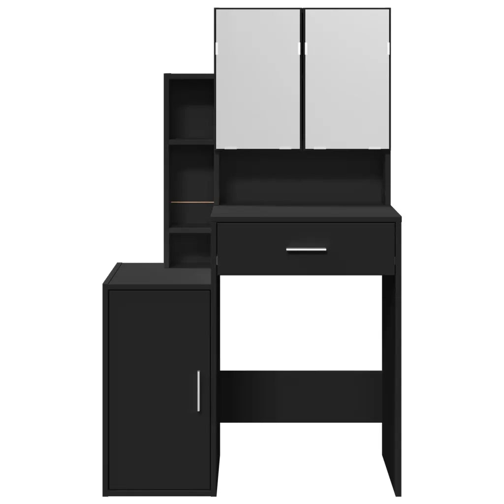 Toeletta | Tavolo da Trucco con Armadietto Nero 80x35x132 cm