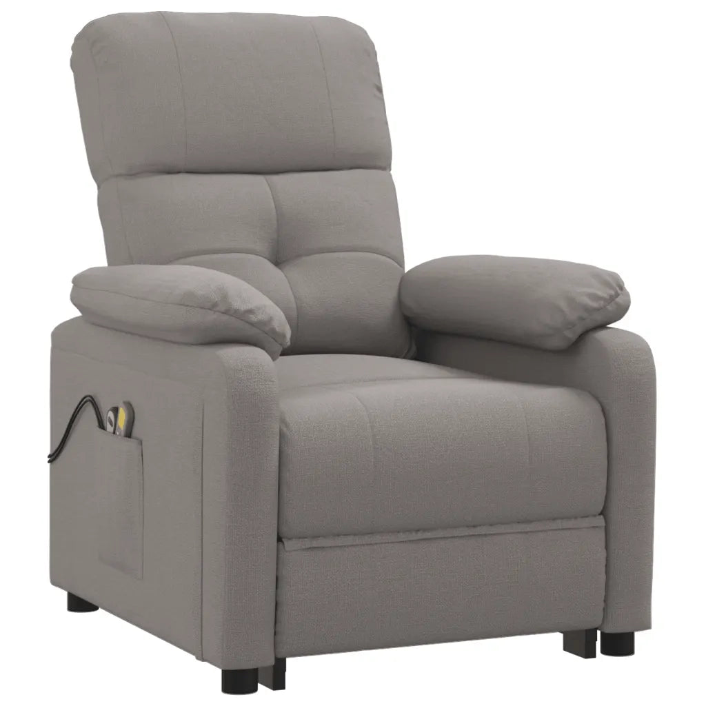 Poltrona Massaggiante | Sedia Relax Elettrica Tortora in Tessuto