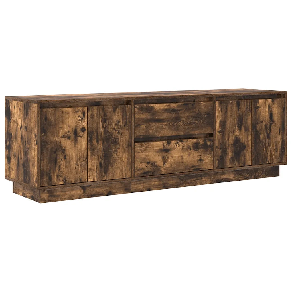 Mobile Porta TV con Luci LED-Mobile per TV-Credenza TV Rovere Fumo 160,5x41x50 cm