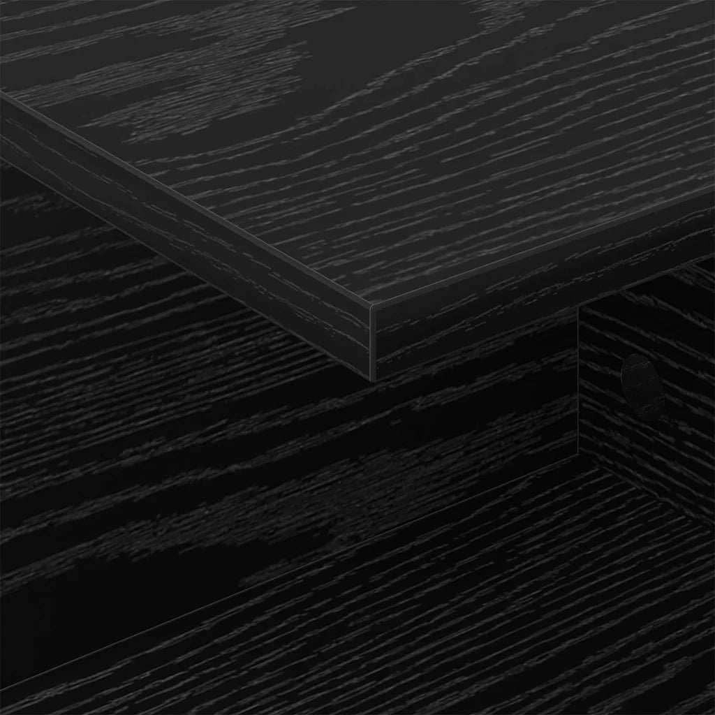 Comodino 2 pcs Rovere Nero 40 x 30 x 25 cm Legno multistrato