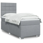 Giroletto a Molle con Materasso Grigio Chiaro100x200 cm Tessuto