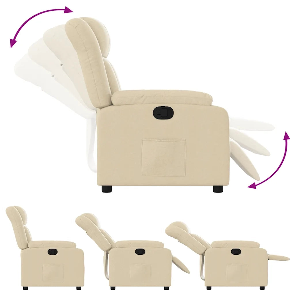 Poltrona reclinabile in tessuto color crema 3205775
