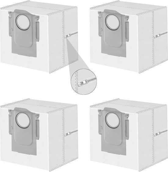4 sacchi di polvere riutilizzabili per aspirapolvere Roborock S8 / S8+ / S8 Pro Ultra / S7 Max Ultra / S7 MaxV Ultra / S7 Pro Ultra / Q5 / Q5+ / Q5 Pro+ / Q7 / Q7+ / Q7 Max...