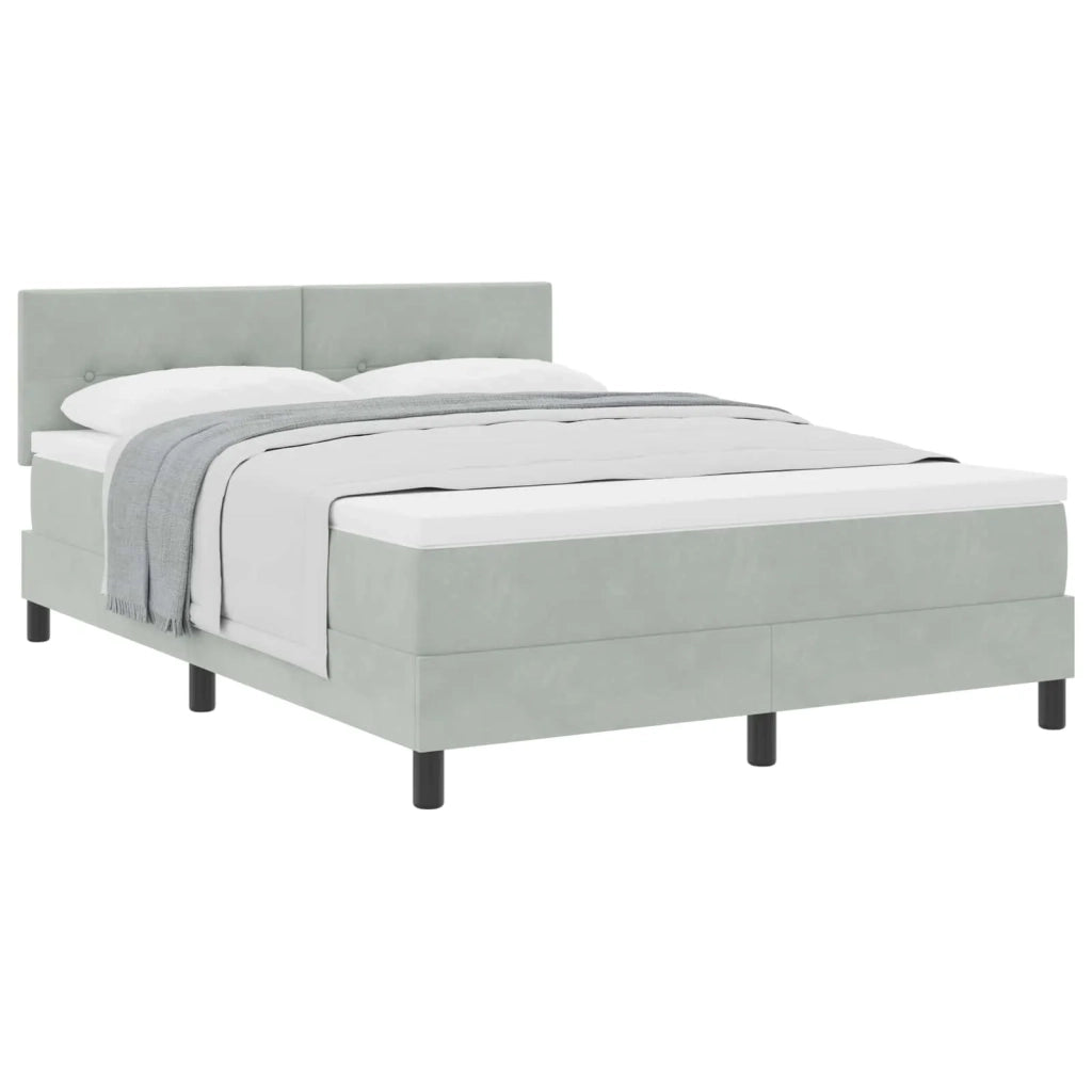 Letto a molle con materasso Grigio chiaro 140 x 200 cm Velluto 3339176