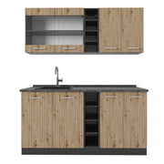 Vicco Cucina completa Rovere artigianale/antracite 160 cm , PL Antracite