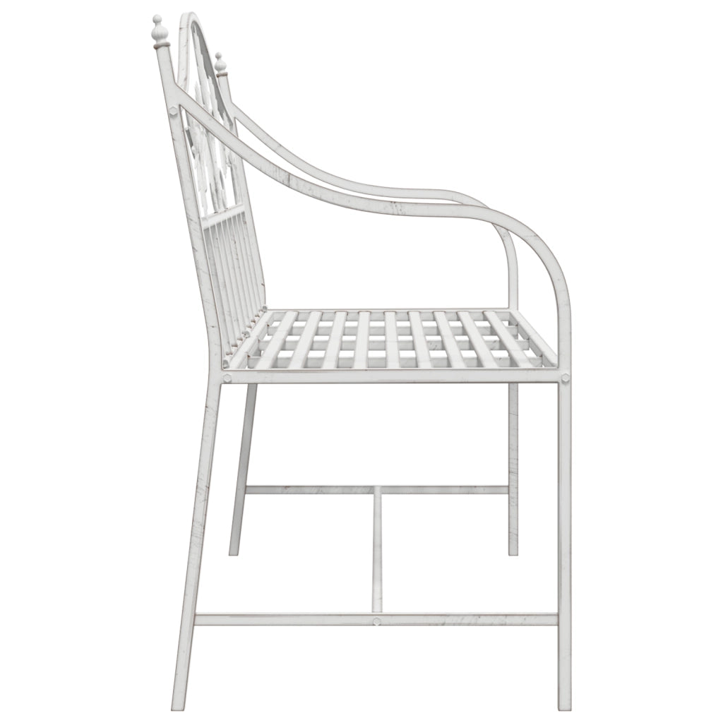 Panchina Bianca Metallo 104 x 52,5 x 89 cm Robusta e Durevole