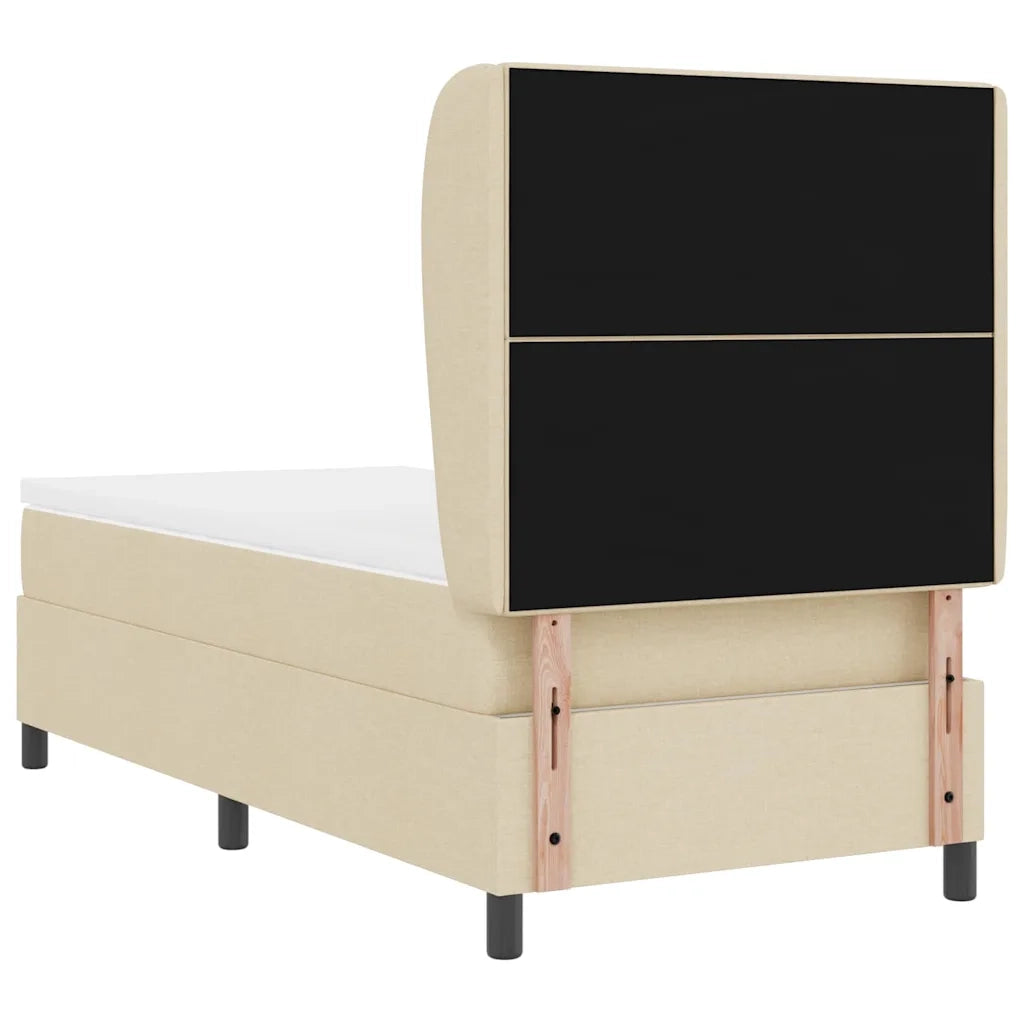 Letto a molle con materasso Crema 80 x 200 cm Tessuto 3340534