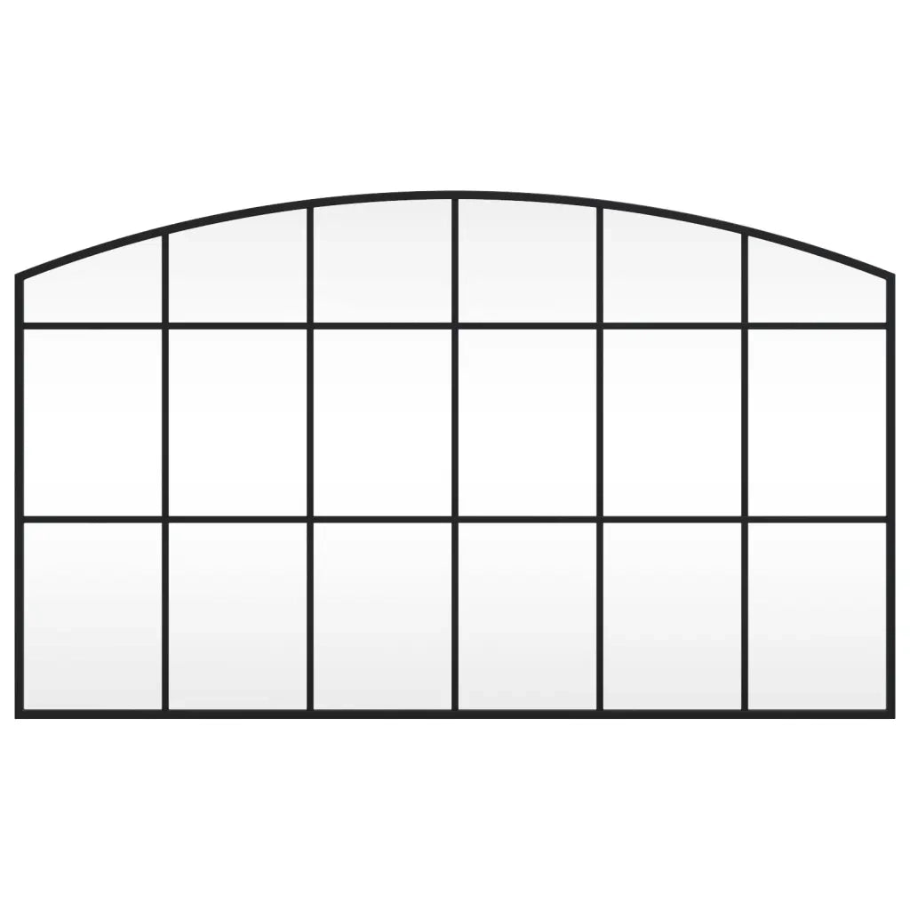 Specchio da Parete-Specchio a Muro-Specchio Decorativo Nero 100x60 cm Arco in Ferro