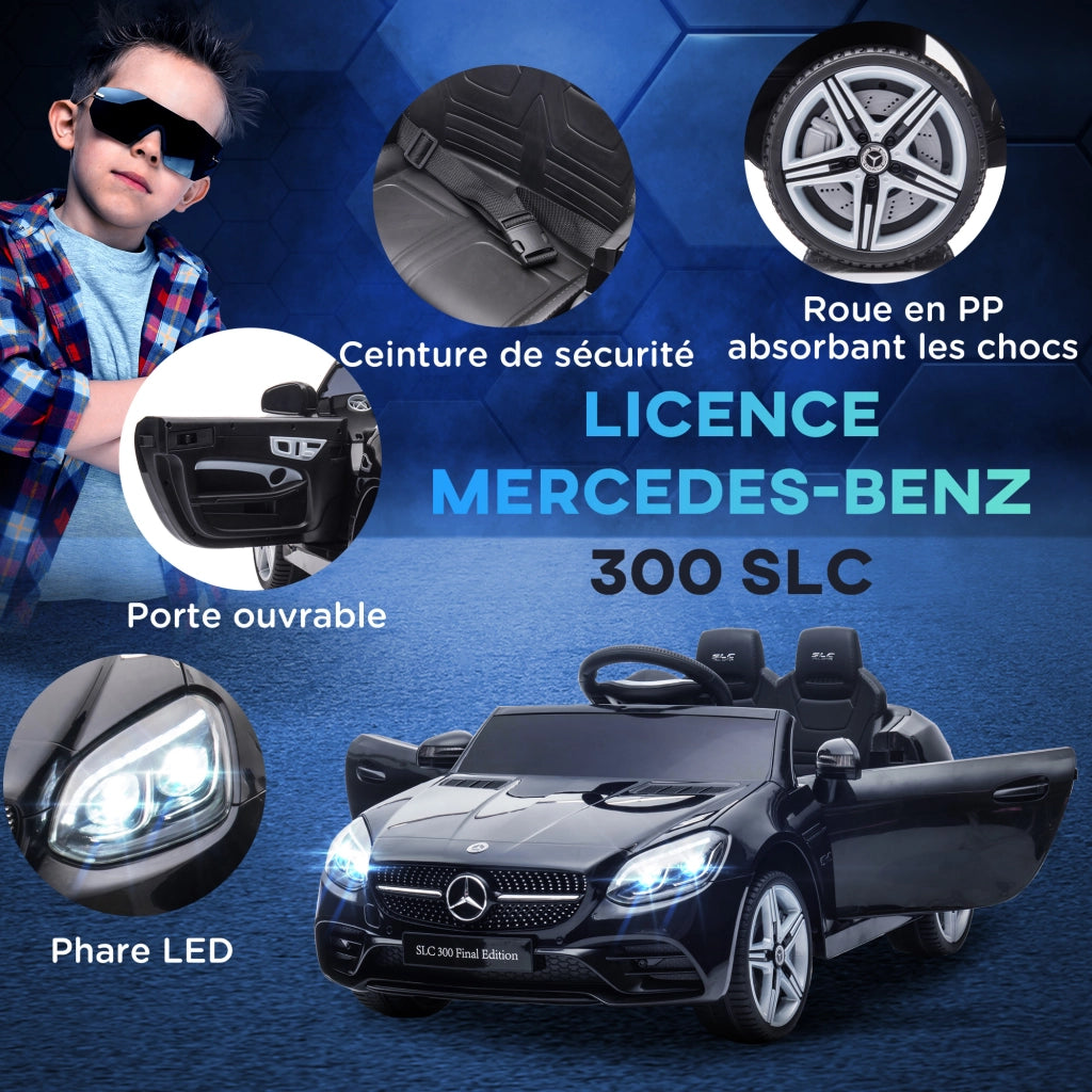 Auto elettrica per bambini Mercedes SLC 300 ¨C Xylo ¨C 12V nera con luci e suoni