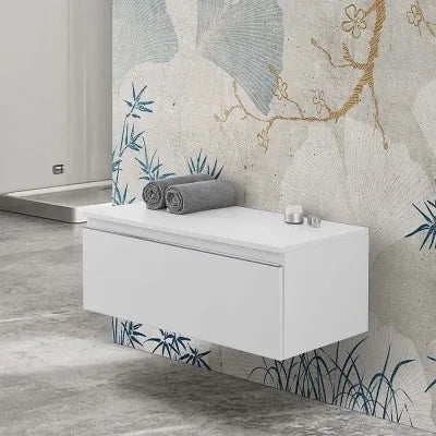 Cassettone sospeso bagno 80 cm bianco lucido  Iside