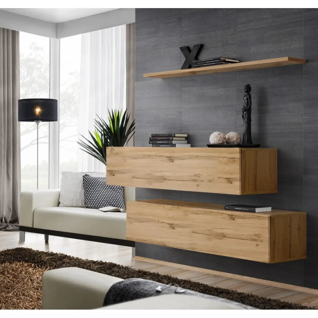 Set di mobili da soggiorno SWITCH SBII design, colore quercia Wotan.