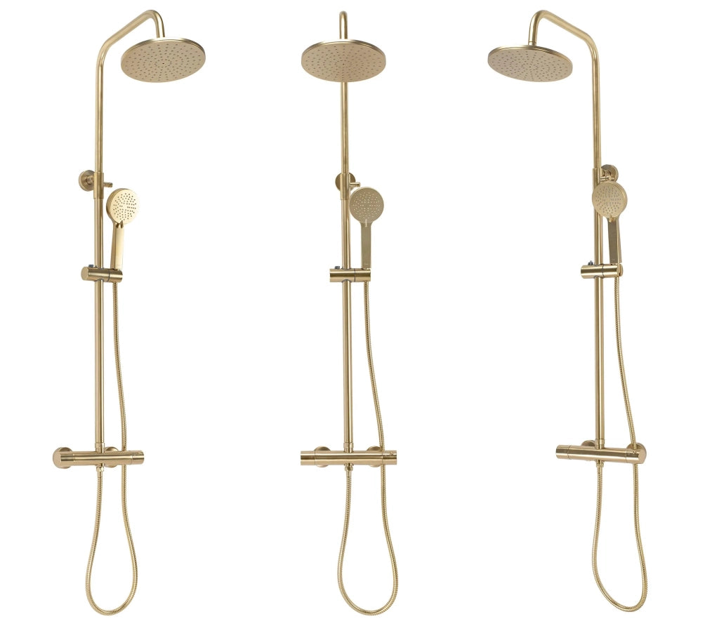 Set Doccia Con Termostato Rea Parot Brushed Gold