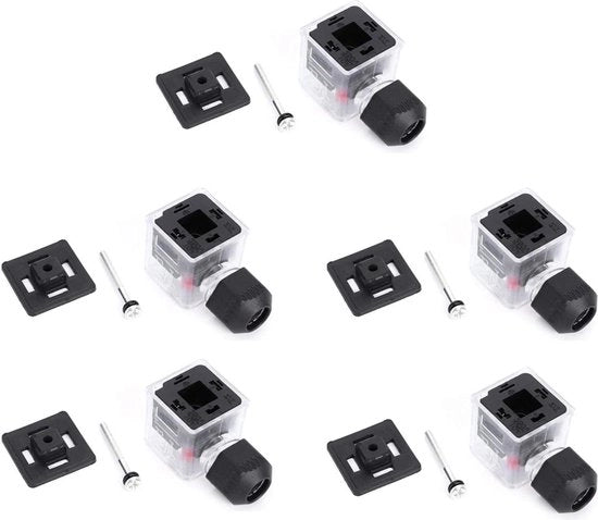 Connettore elettrico trasparente impermeabile a bassa densità, set di 5 pezzi, corrente continua, valvola magnetica (12V)