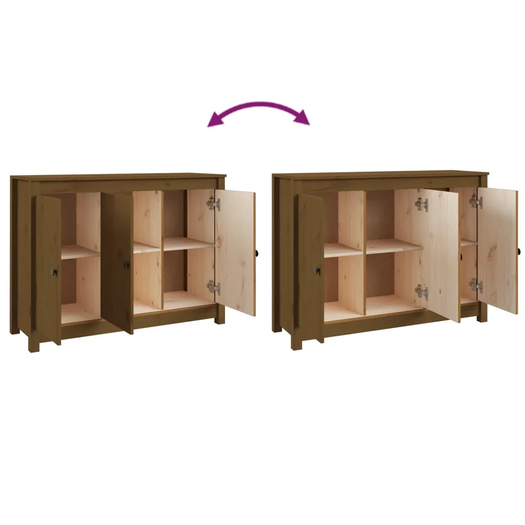 Credenza-Buffet-Armadio da cucina ambra 100x35x74 cm in Legno Massello di Pino