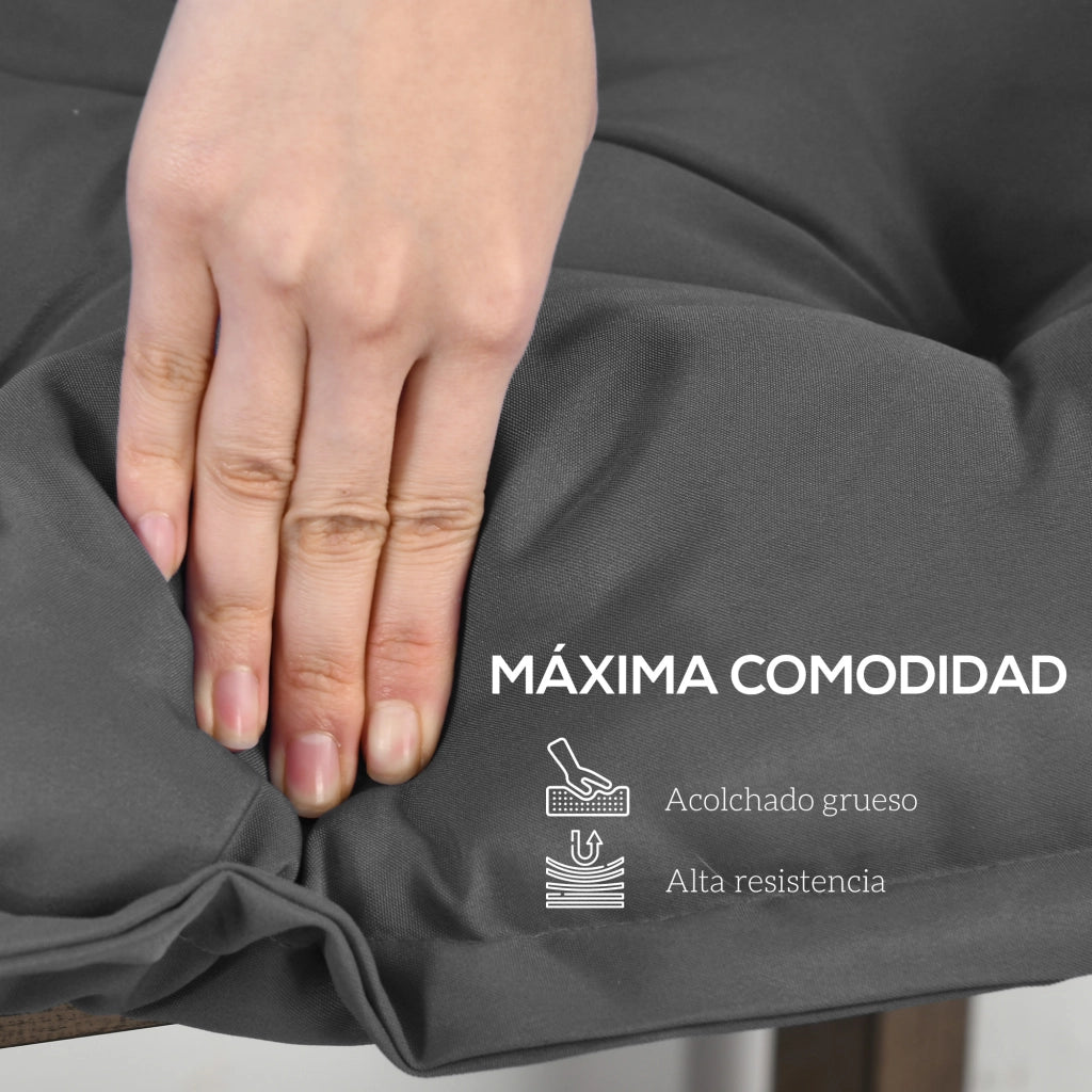 Cuscino per Panchina da Giardino ¨C Zephmum ¨C Grigio 100x40x10 cm