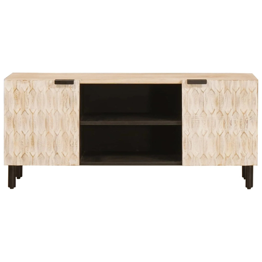 Mobile TV con porta Finitura Bianco Lavato 105 x 33 x 46 cm 4017864