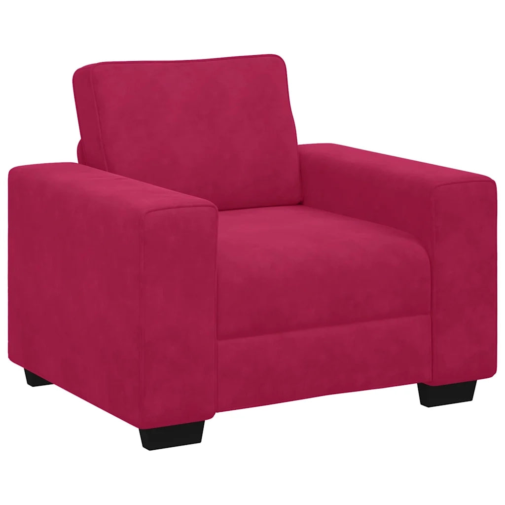 Divano Sedia-Poltrona-Sofa Relax Rosso Vino 60 cm Velluto 160214