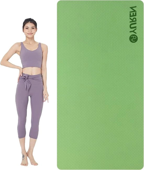 Mat del Fitness Antiscivolo 195x90cm 10mm di TPE Mat XL per Palestra Cardio Pilates - Mat per Allenamento a Casa